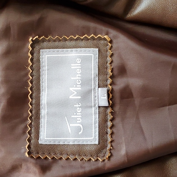 Juliet Michelle Brown Genuine Leather Jacket - Picture 3 of 13